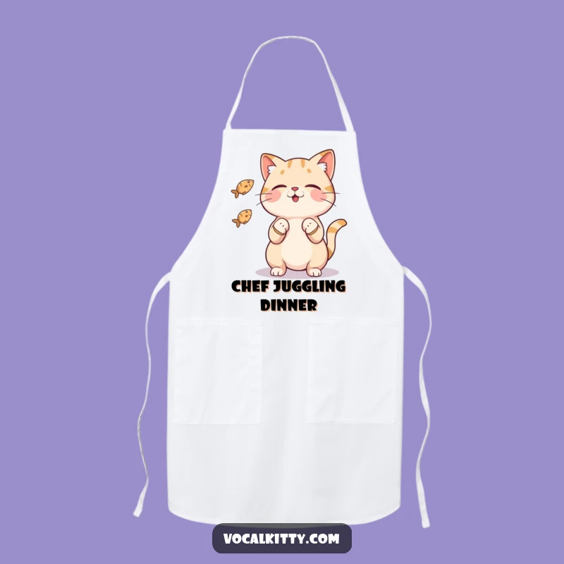 Funny Cat Juggling Fish Apron: Cook with Confidence and Humor
