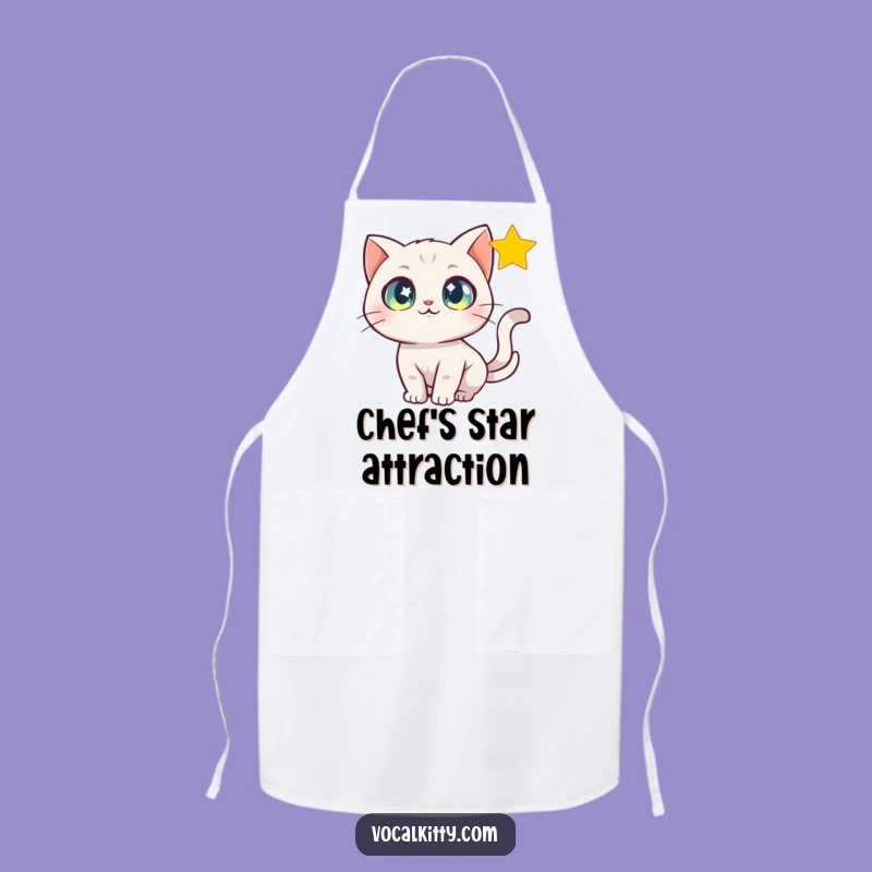 Funny Star Chasing Cat Apron, Magical Cooking Fun Gift