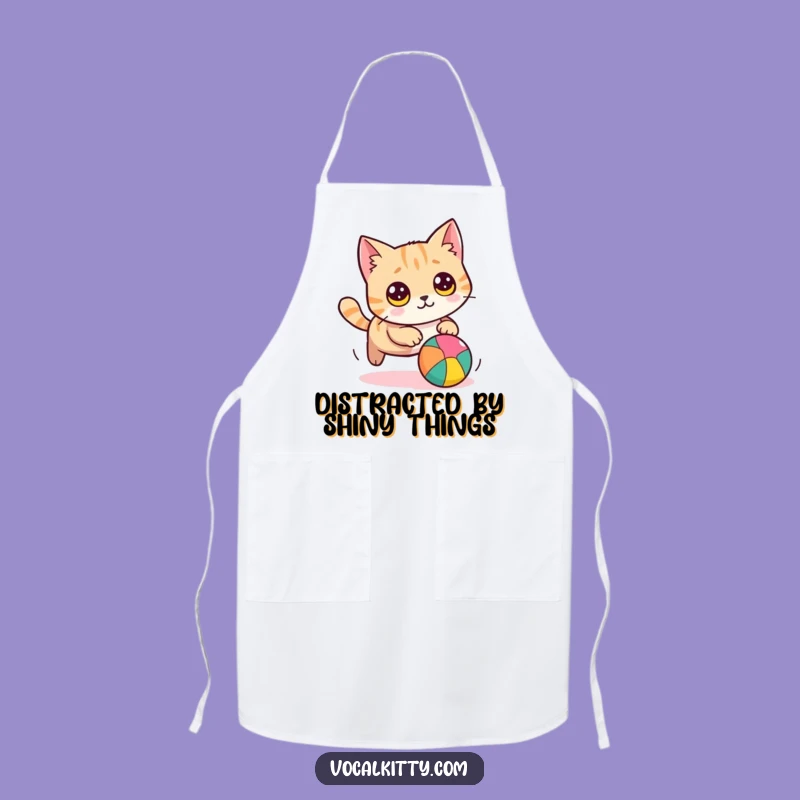 Funny Cat Chasing Ball Apron: Keep Clean with Hilarious Kitchen Style