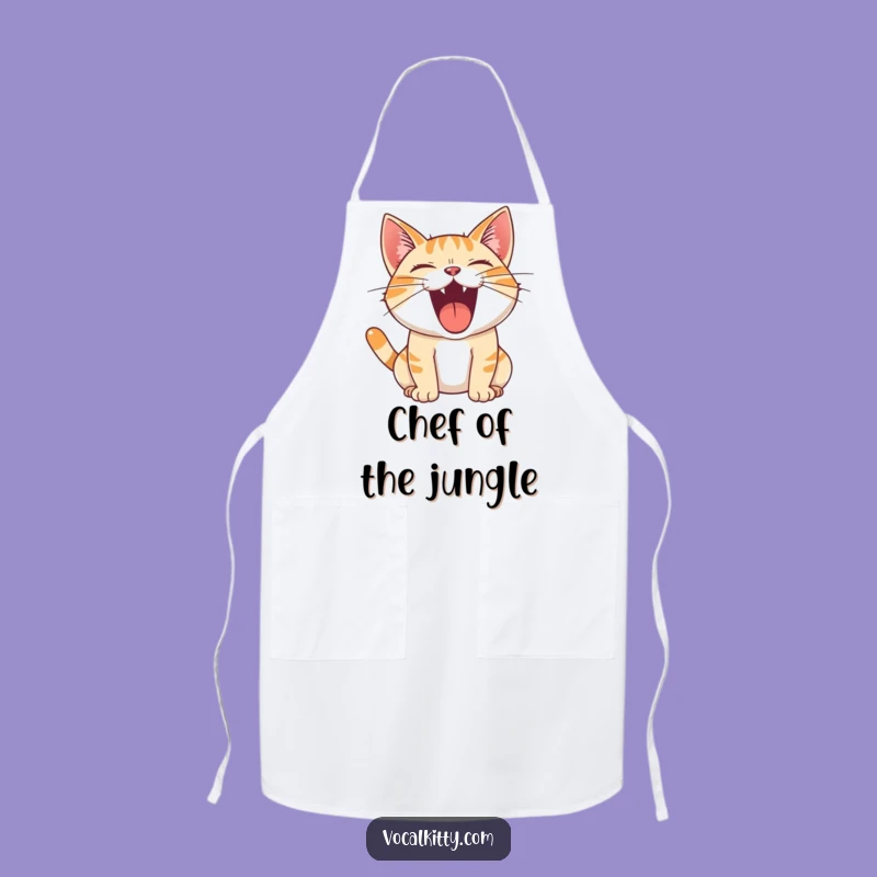 Funny Cat Apron: Joyful Roar, Loud Meow, Chef's Funny Gift