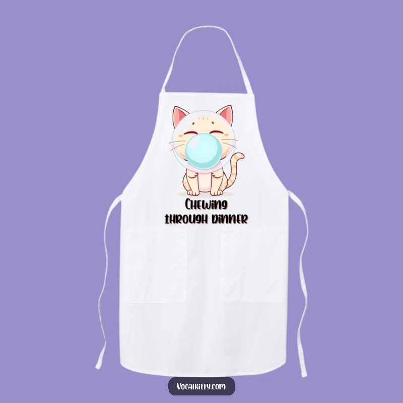 Funny Cat Bubblegum Pop Apron - Hilarious Kitchen Wear for Bakers