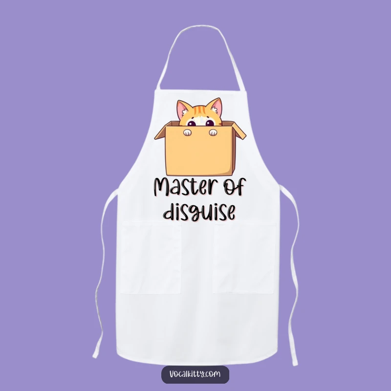 Funny Cat in Box Apron: Cook Up Some Fun from Your Hideaway