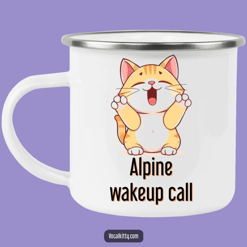 Funny Yodeling Cat Camping Mug: Adventure with Hilarious Feline Melodies
