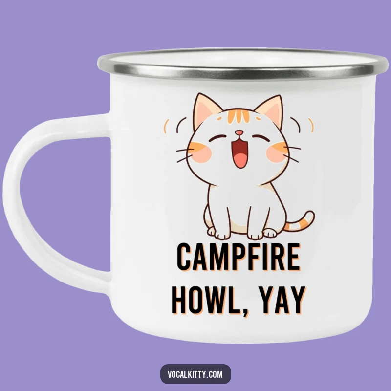 Funny Cat Loud Meow Camping Mug - Express Yourself Outdoors!