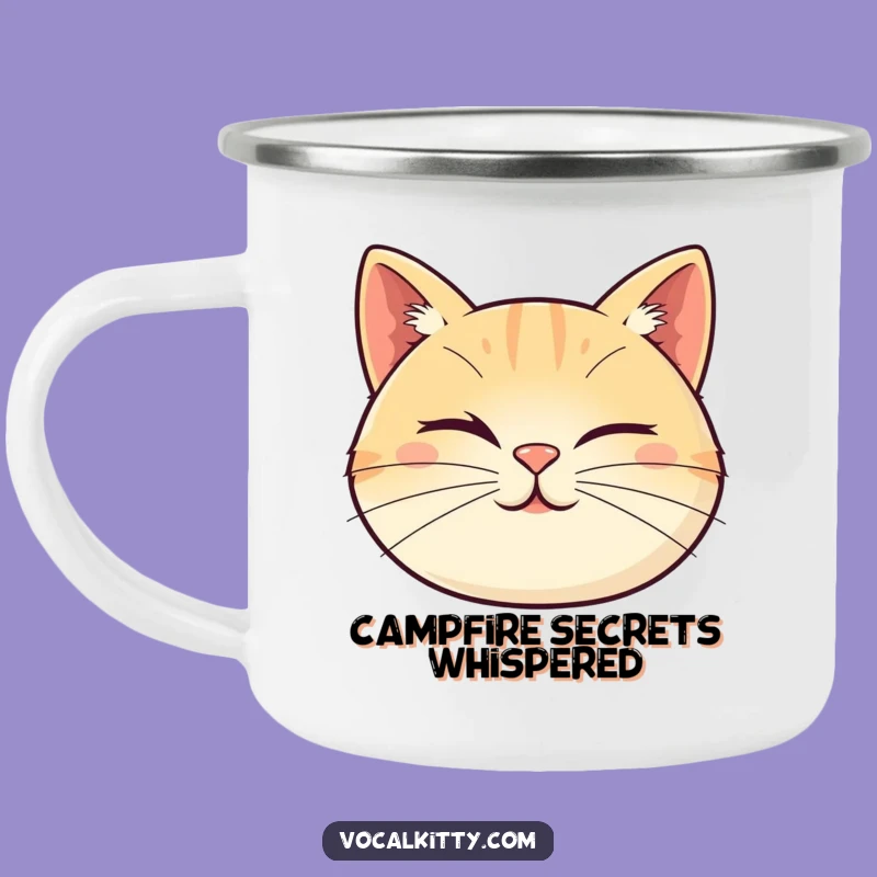 Funny Winking Cat Camping Mug: Playful Campfire Companion, Durable Gift