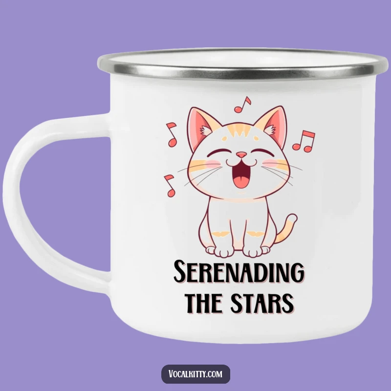 Funny Cat Singing Camping Mug: Campfire Melodies with a Feline's Gift