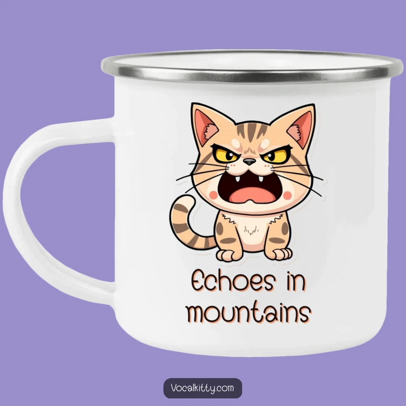Funny Determined Cat Camping Mug - Loud Sound Outdoor Gift