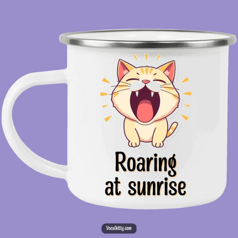 Funny Roar Mug: Cat Letting Out a Comical Thunderous Roar