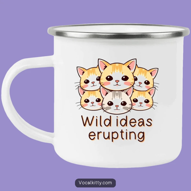 Funny Cat Camping Mug: Whisker Campfire Fun, Durable Outdoor Gift Mug