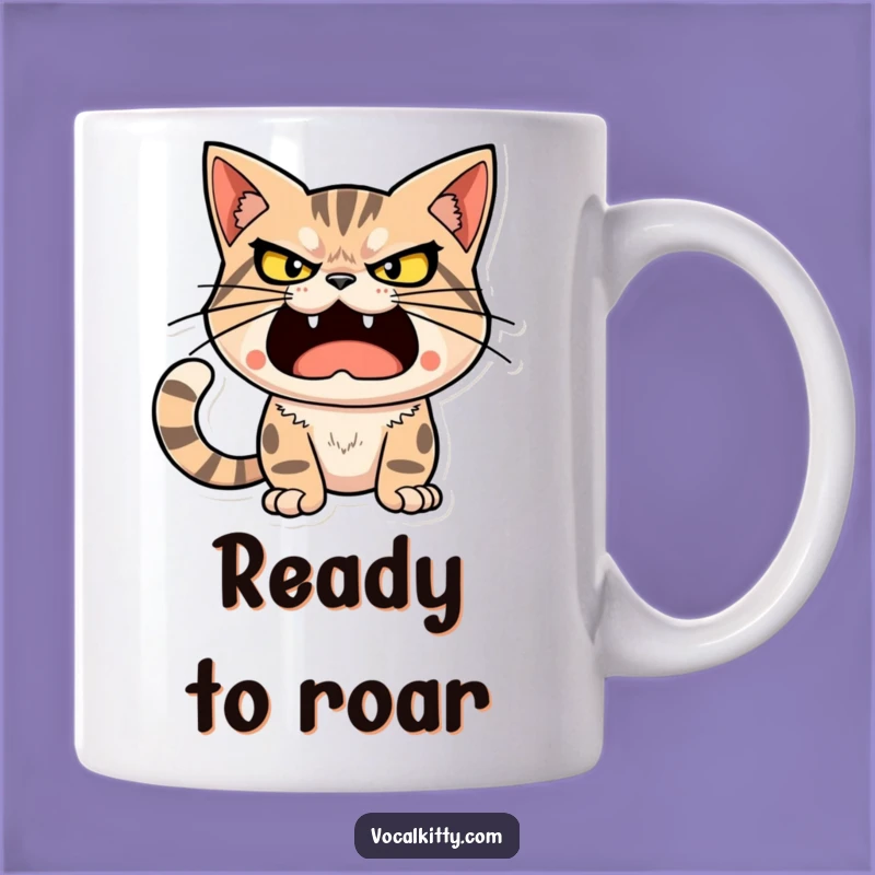 Funny Determined Cat Loud Sound Mug - Big Noise Unleash Gift