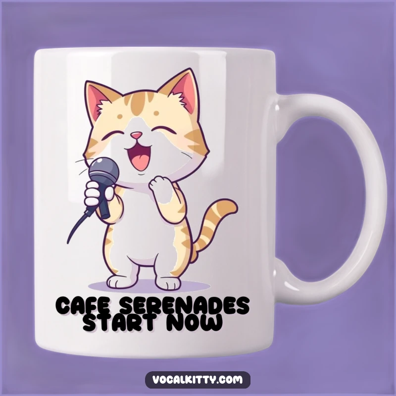 Funny Karaoke Cat Mug: Hilarious Gift for Music Lovers