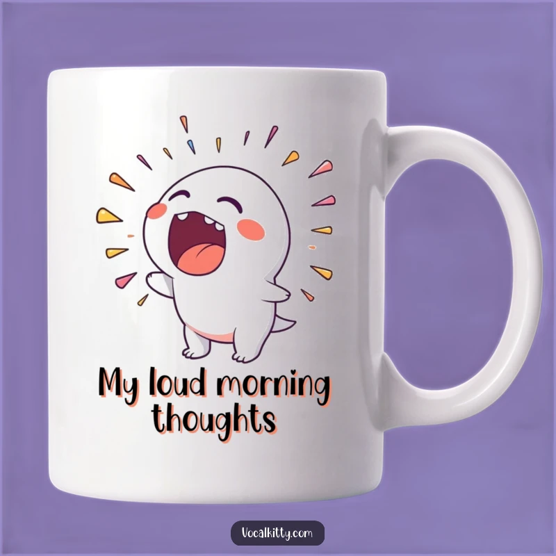 Funny Rainbow Noise Mug: Character's Loud Mouth Makes Hilarious Gift