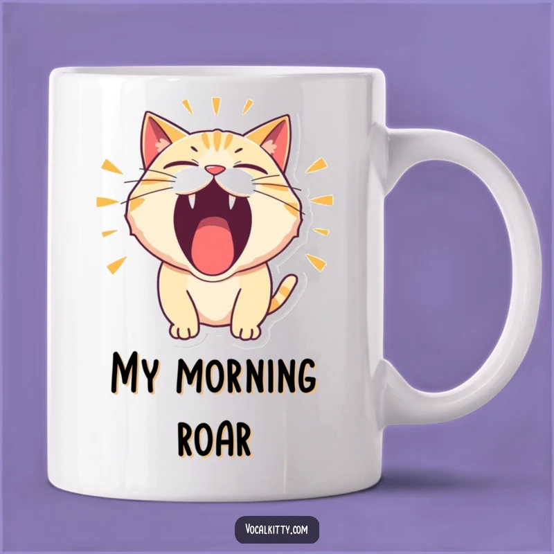 Funny Roaring Cat Mug: Comical Thunderous Gift for Cat Lovers