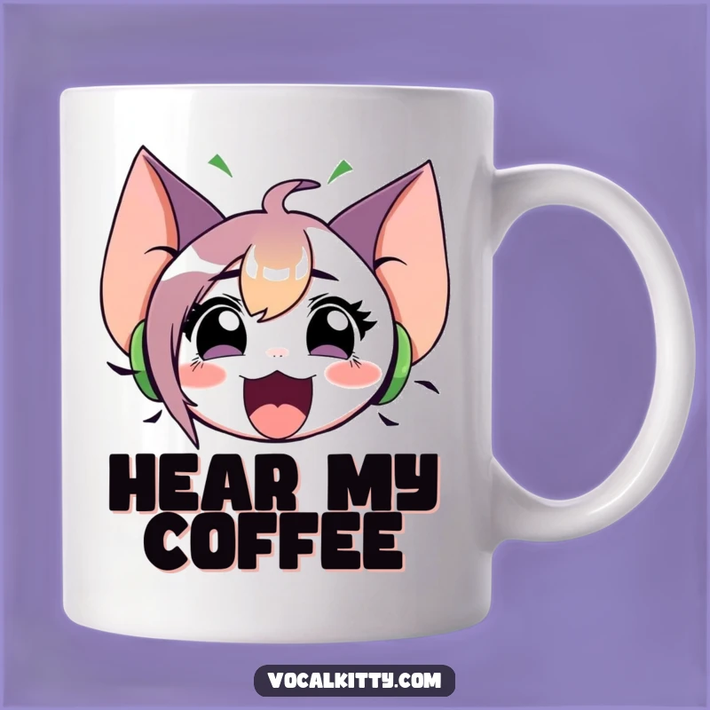 Funny Loud Character Mug: Big Ears Sound Waves, Humorous Gift