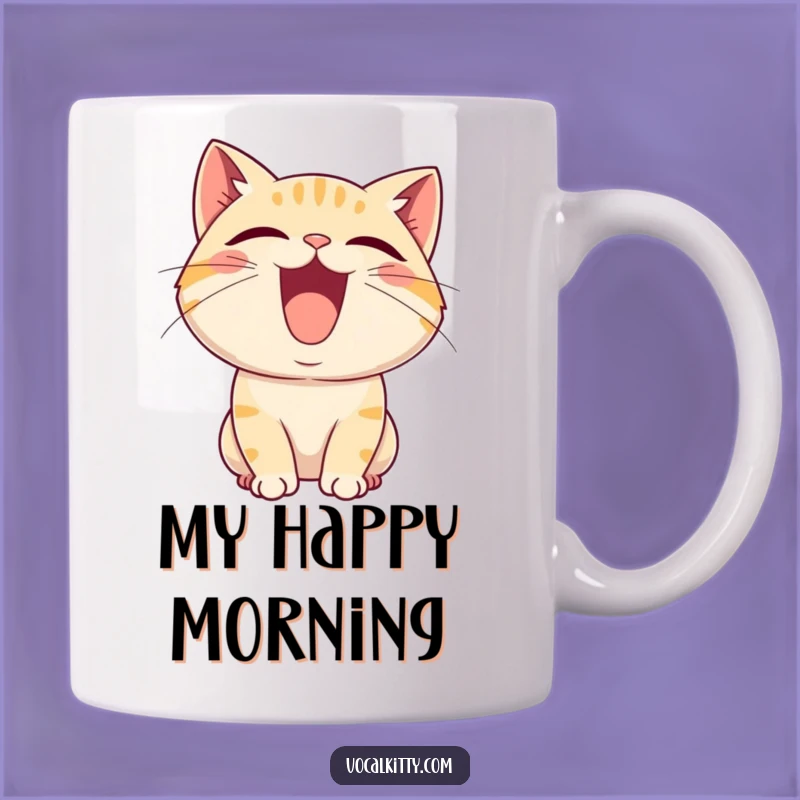 Funny Cat Squeal Mug: Joyful Cat Sound Expression, Perfect Funny Gift