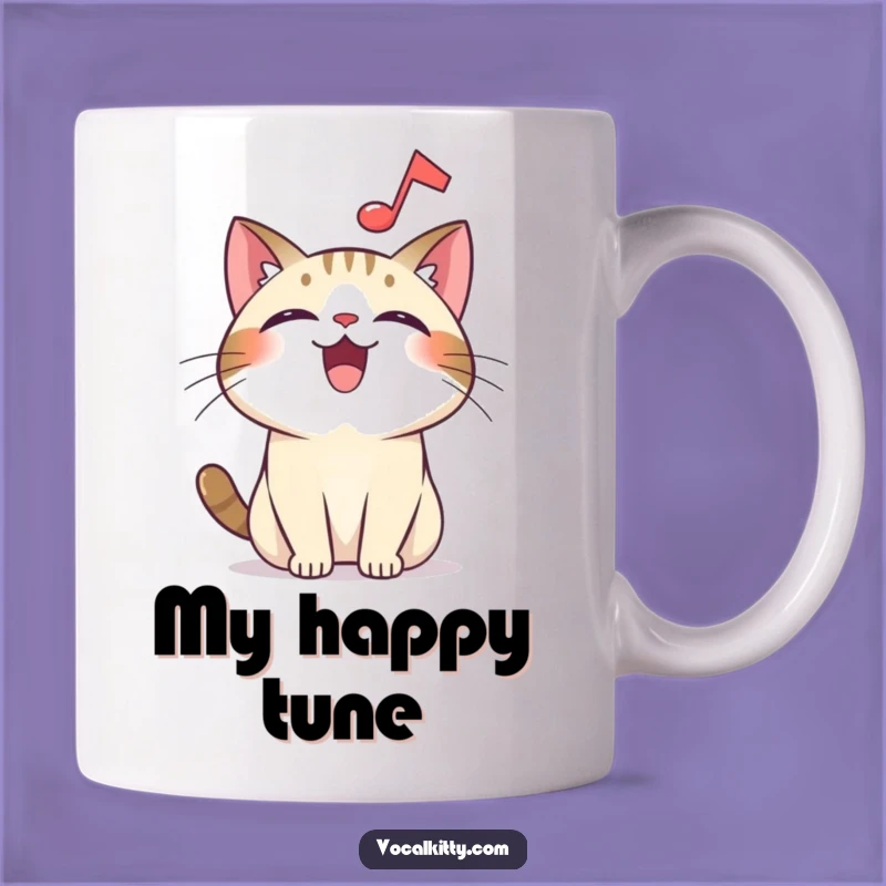Funny Joyful Cat Music Lover Mug - Melodious Humor Gift for Music Fans