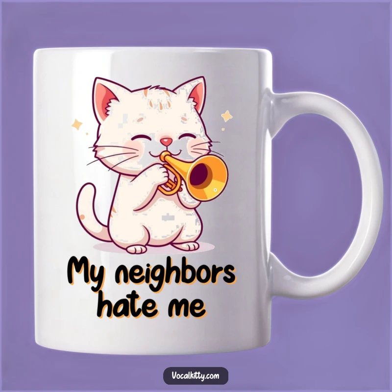 Funny Cat Trumpet Mug: Loud Meow Music Gift for Cat Lovers