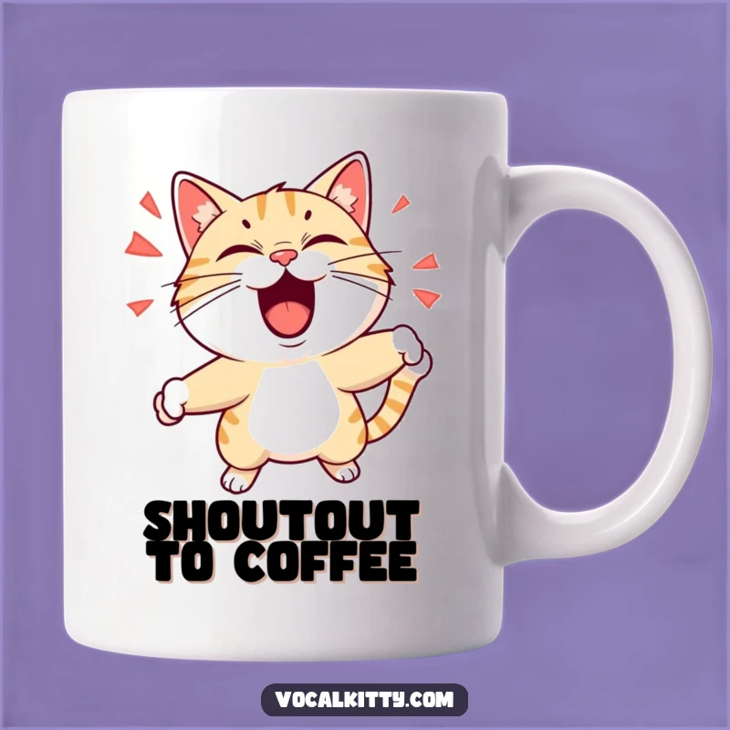 Funny Shouting Cat Mug: Exaggerated Expression - Perfect Funny Gift