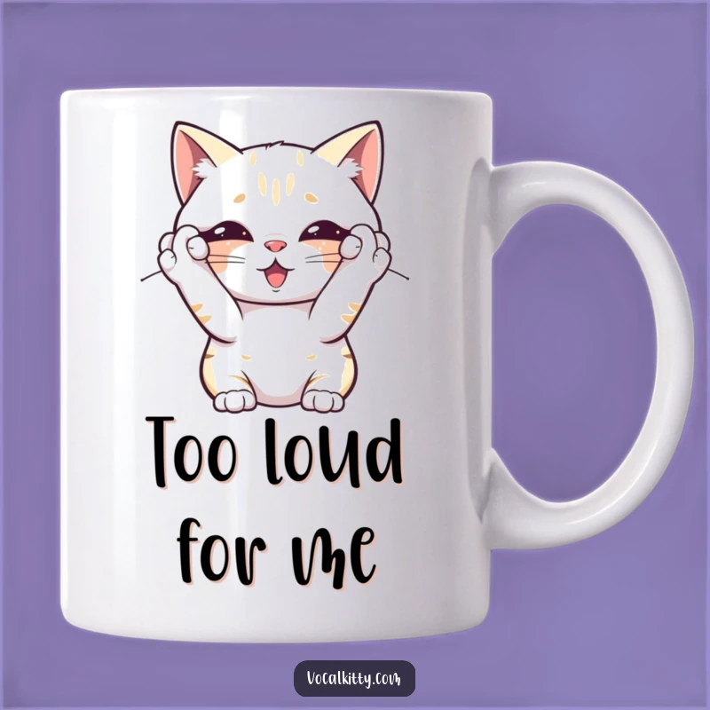 Funny Overwhelmed Cat Mug - Can't Hear Myself Think, a Hilarious Gift for Loud People