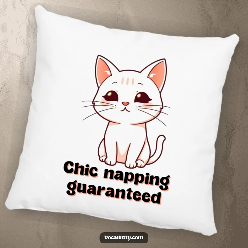 Funny pillow: A simplified cat profile with dynamically drawn whiskers, adding a touch of artistic elegance to your decor.