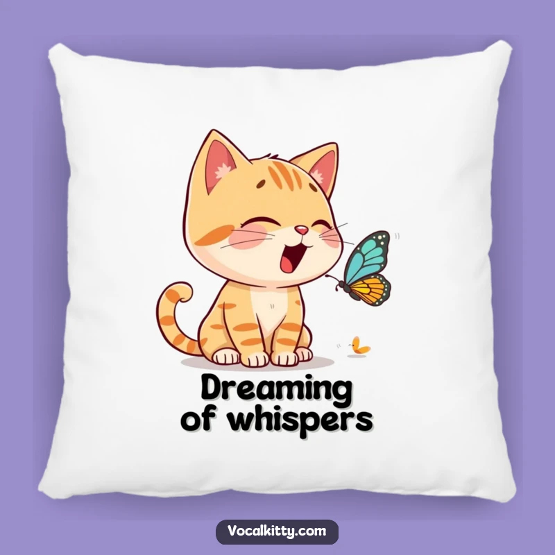 Funny Cat Butterfly Chat Pillow: Snuggle Up with Animated Tales!