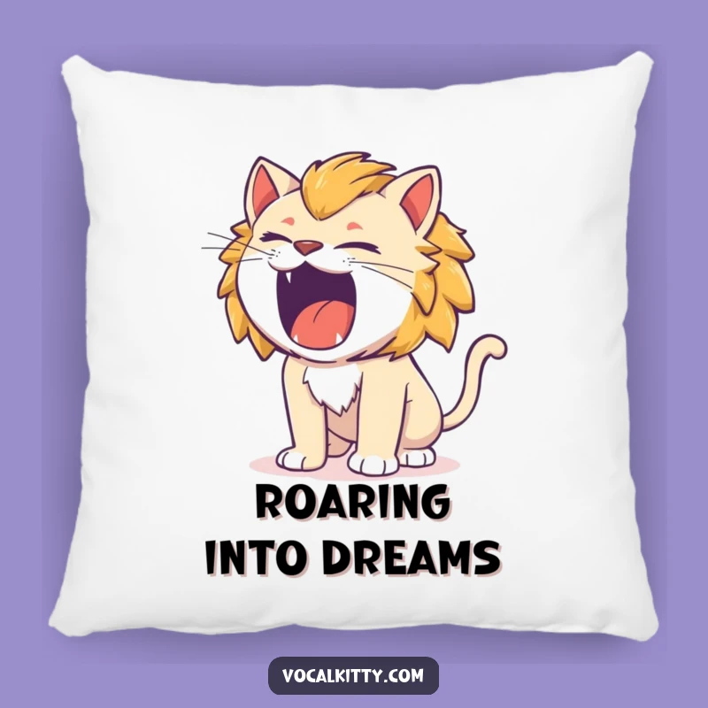 Funny Cat Lion Roar Pillow: Cozy Fierce Accent