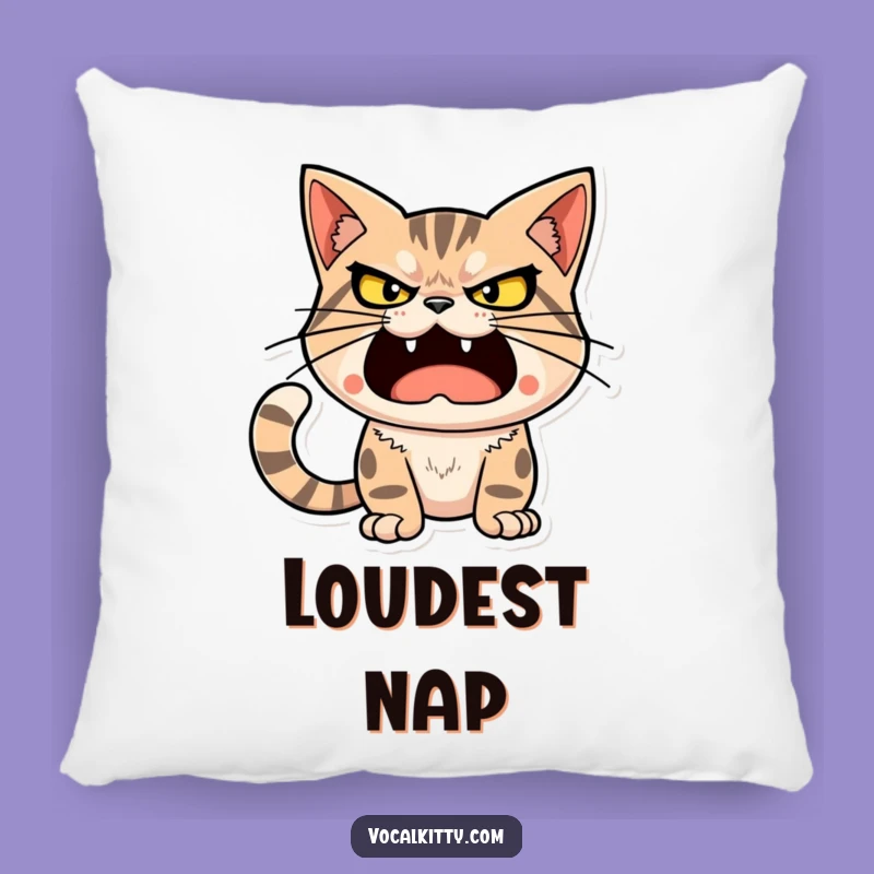 Funny Determined Cat Pillow - Soft Loud Sound Cushion Gift