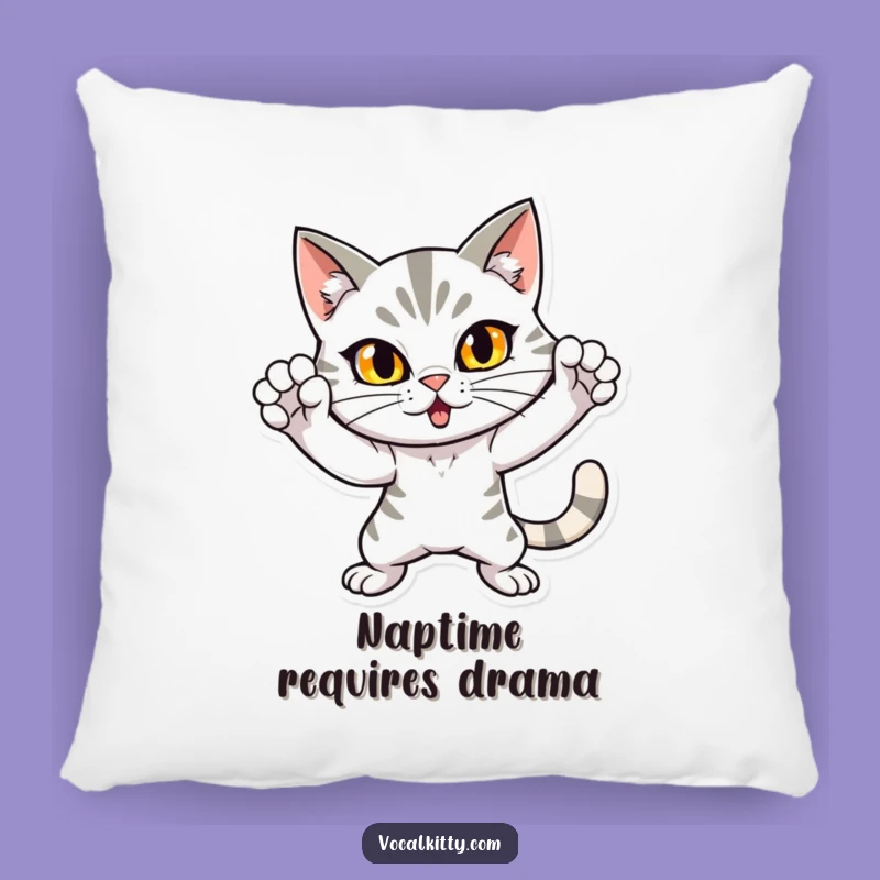 Funny Dramatic Cat Pillow: Loud Pose Comfort - Snuggly Funny Gift