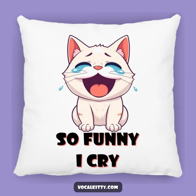 Funny Roaring Laughter Cat Pillow - Cozy Comfort, Hilarious Humor