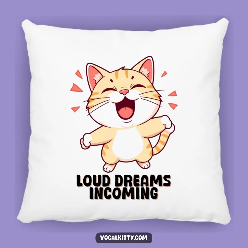 Funny Shouting Cat Pillow: Plush Playfulness - Snuggly Funny Gift