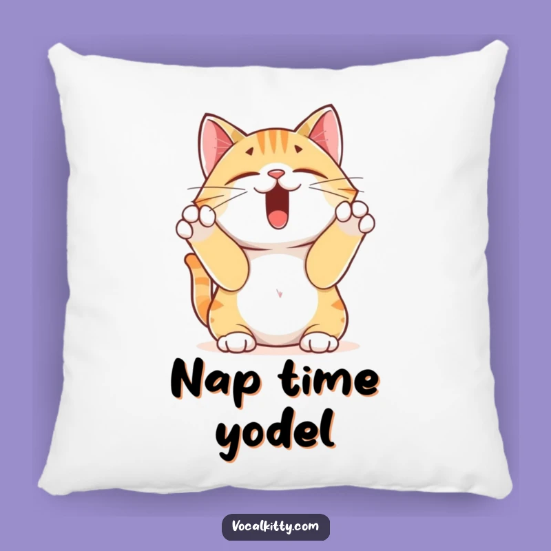 Funny Yodeling Cat Pillow: Snuggle Up with Musical Feline Comfort
