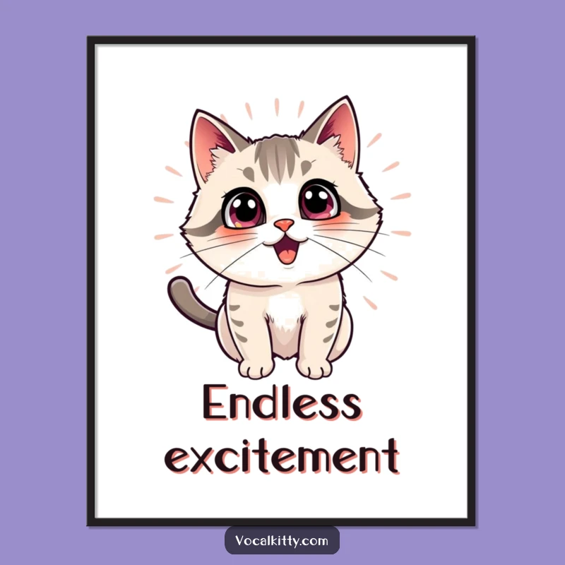 Funny Cat Echo Digital Art: Instant Wall Decor with Amplified Joy