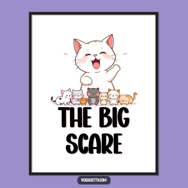 Funny Cat Startling Digital Art: Instant Humorous Wall Decor