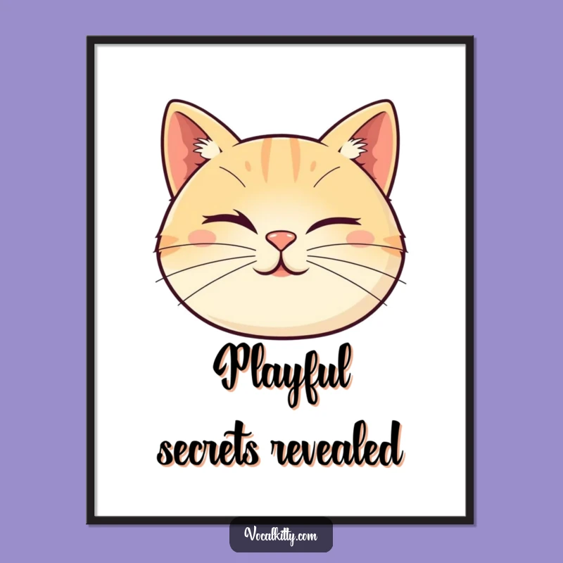 Funny Winking Cat Digital Art: Playful Whiskers, Instant Download for Decor