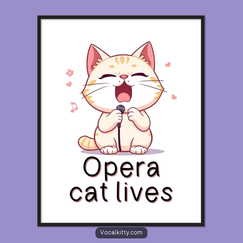 Funny Opera Cat Digital Art - Dramatic Singer Printable Gift