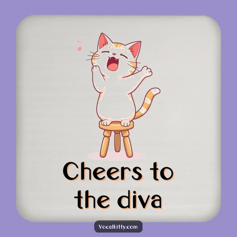 Funny Singing Cat Coaster - Protect Surfaces with Melody!