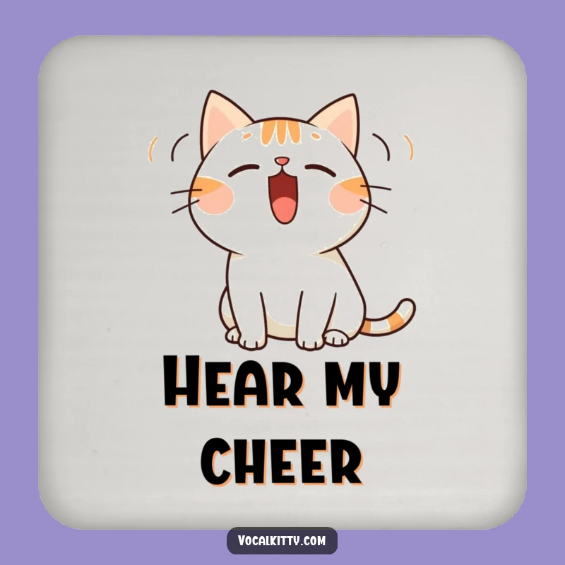 Funny Cat Loud Mouth Coaster - Protect Surfaces with Sound!
