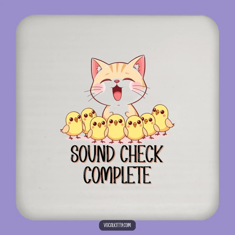 Funny Cat Meow Coaster - Bird Fright Drink Protector Gift