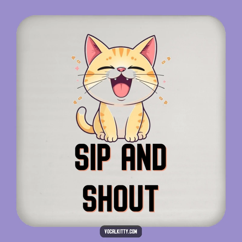 Funny Loud Cat Coasters: Protect Surfaces with Vocal Style Funny Gift