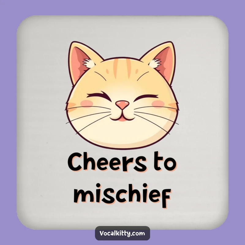 Funny Winking Cat Coasters: Protect Surfaces with Playful Charm, Gift Set