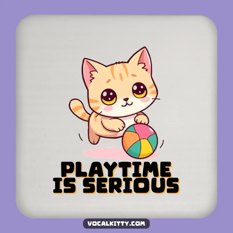 Funny Cat Chasing Ball Coasters: Protect Surfaces with Hilarious Feline Fun