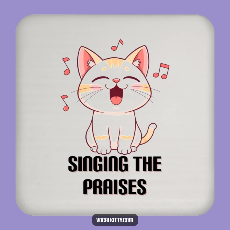 Funny Cat Singing Coasters: Protect Surfaces with a Feline Diva's Gift