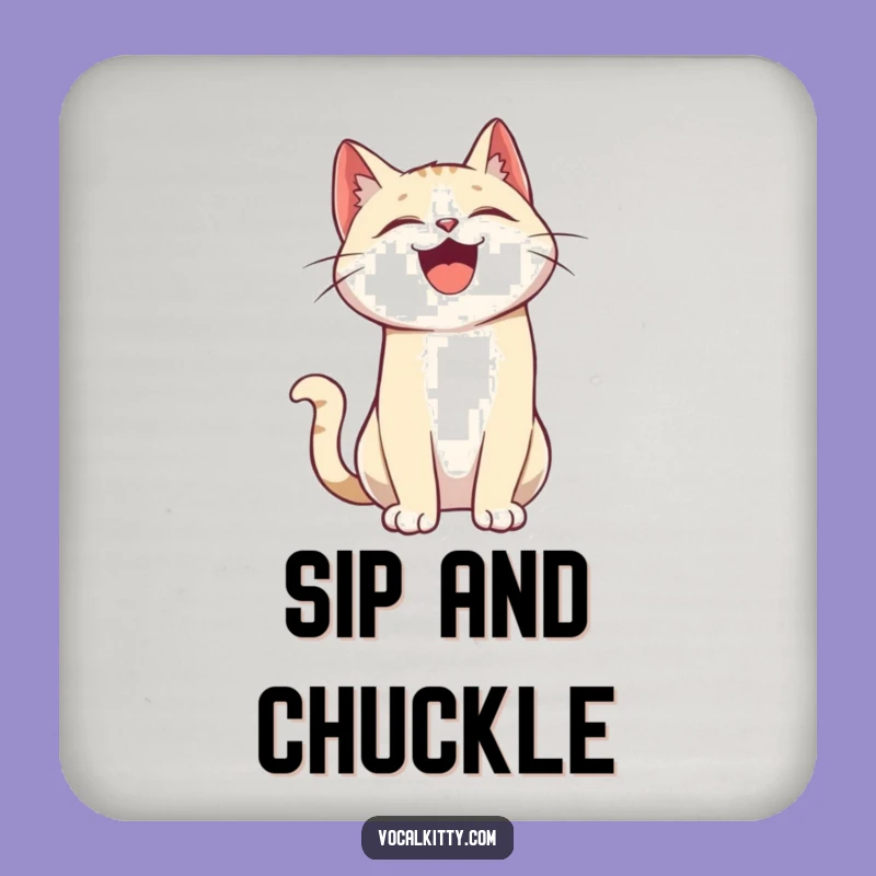 Funny Cat Coaster: Hilarious Laughing Feline Drink Mat, Perfect Funny Gift Accessory