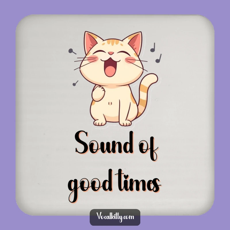 Funny Singing Cat Coaster - Protect Surfaces with Musical Humor