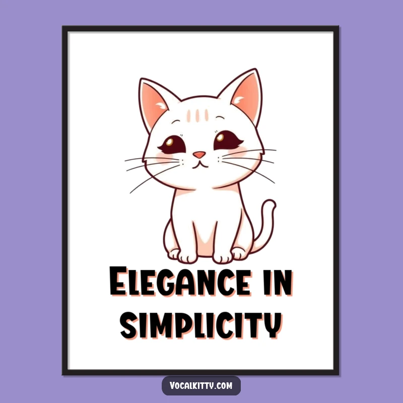 Funny Dynamic Whiskers Cat Poster: Minimalist Art - Perfect Funny Gift Decor