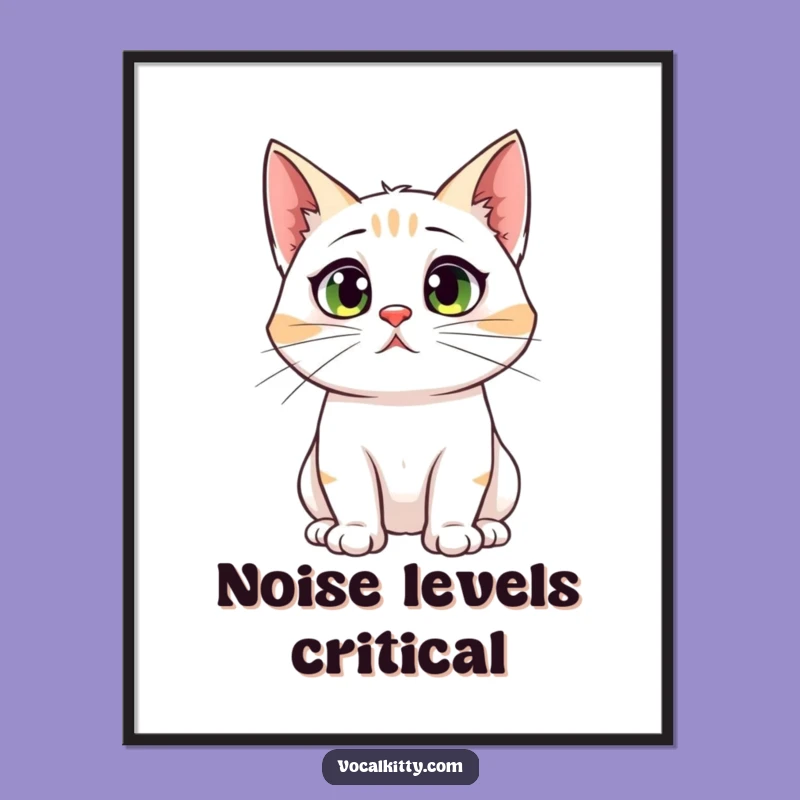 Funny Cat Big Ears Poster: Startled Feline Art, Perfect Gift for Jumpers