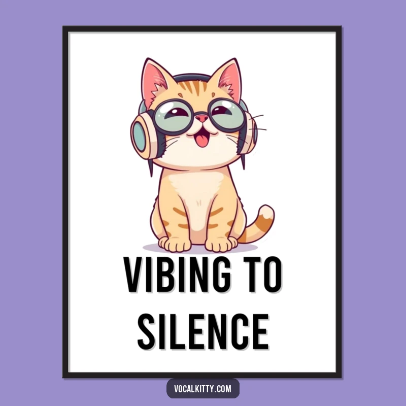 Funny Cat Music Poster - Decorate with Rhythmic Vibes!
