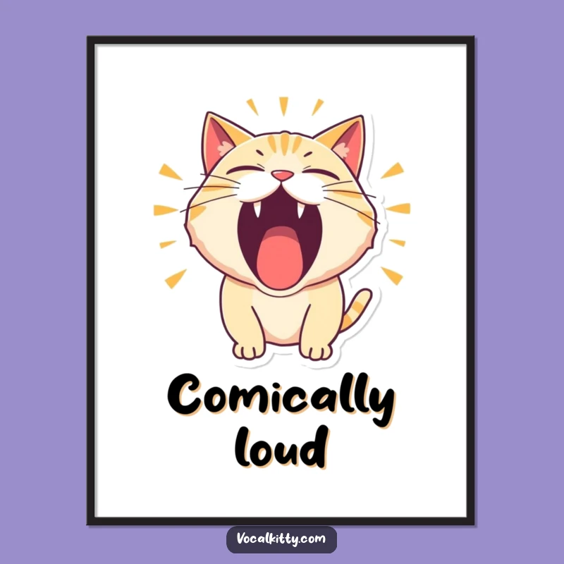 Funny Roaring Cat Poster: Comical Wall Art for Bold Spaces