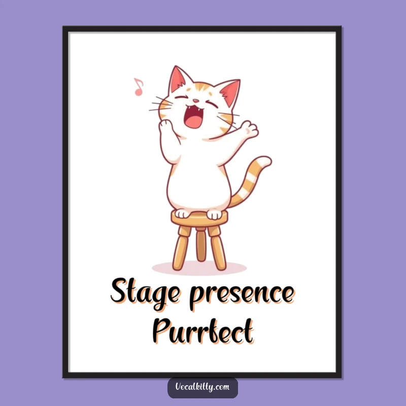 Funny Singing Cat Poster - Wall Art for the Music Lover!