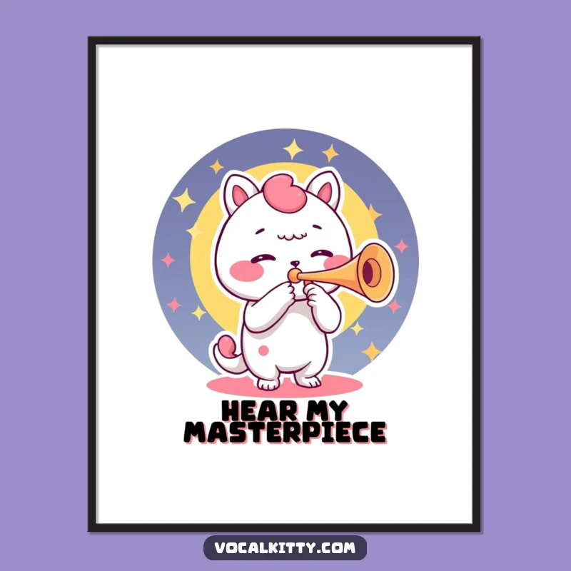 Funny Trumpet Voice Box Poster: Character's Vibrant Sound Art